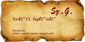 Széll Győző névjegykártya